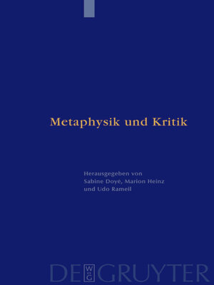 cover image of Metaphysik und Kritik